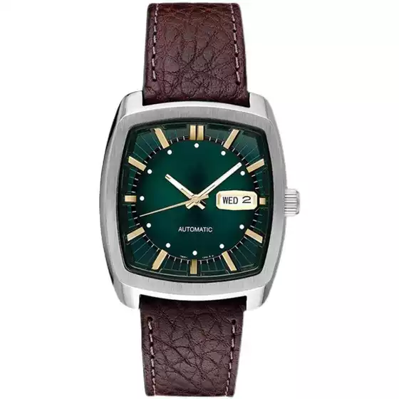 2026 Jingjia Gongpai Cross-Border Fashion Retro Barrel-Shaped Automatic Mechanical Casual Men's Waterproof Dual Calendar Watch