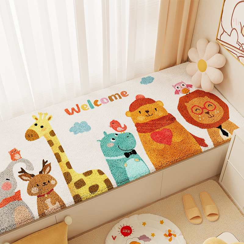 Cartoon Four Seasons universal bay window mat tatami full-laid cool-proof mat stain-resistant easy-to-care cashmere window mat