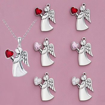 Cross-border New Elf Angel Love Rhinestone Silver-plated Alloy Pendant Pendant Light Luxury High-end Clavicle Chain Accessories
