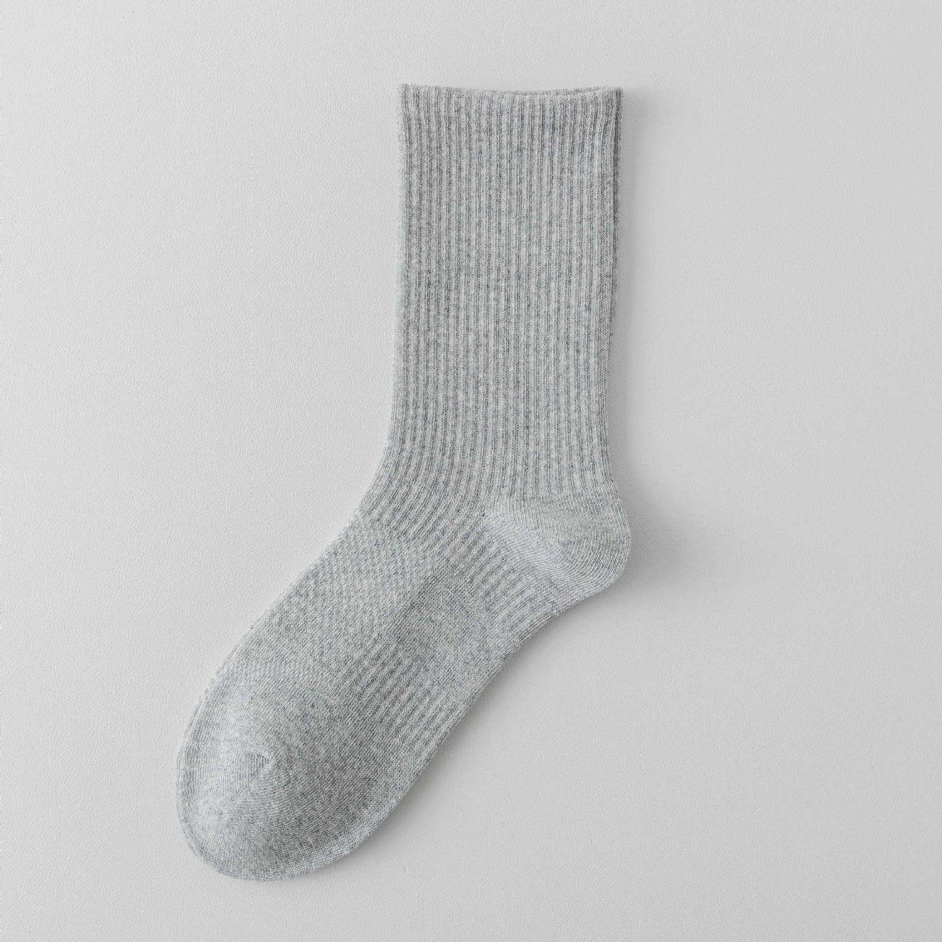 白色袜子男士春秋中筒袜女款纯棉吸汗运动袜篮球袜加厚毛巾底长袜