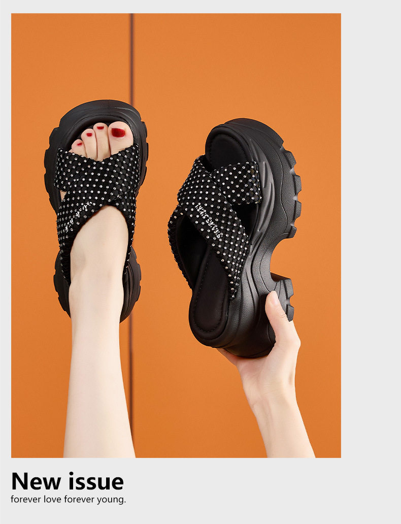 Dép sandal nữ quai chữ V đơn giản, đế xốp nhẹ, mũi tròn — Trắng, Đen chi tiết 12
