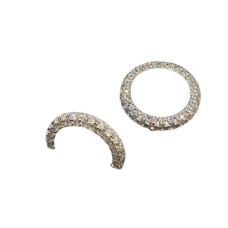 Light Luxury High-end Sense Three-sided Zircon Diamond Ring Women's Niche Unique Exquisite Fashion Commuter All-match Ring Ring