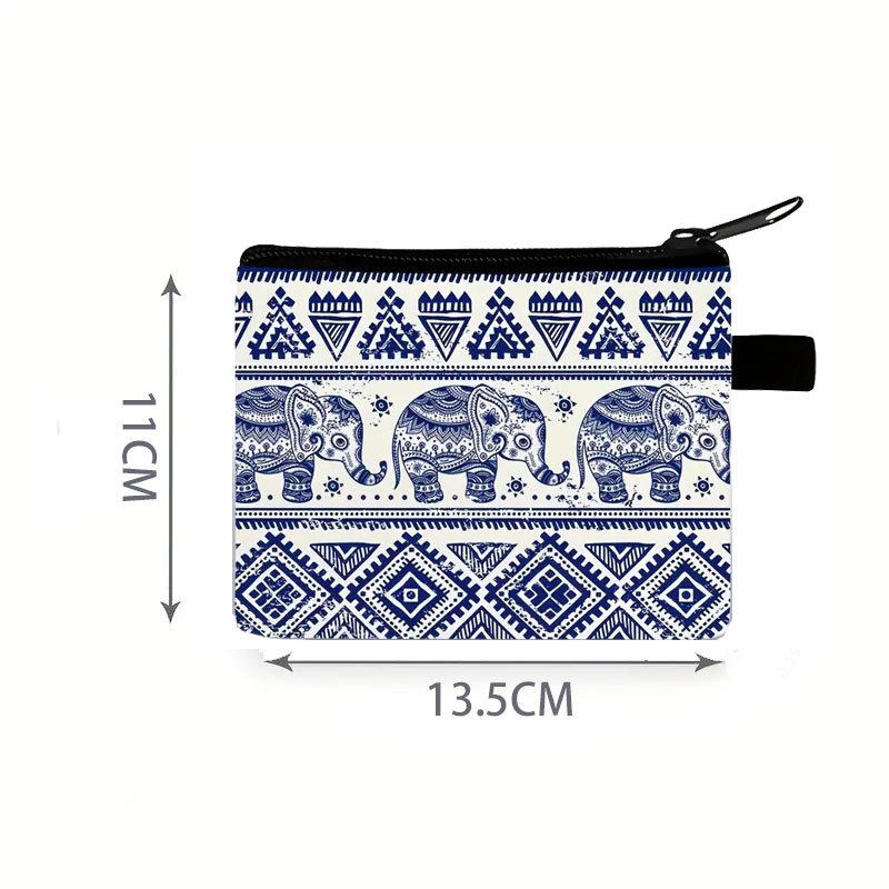 Retro Bohemian Style Women's Mini Coin Purse Zipper Bag Storage Bag Portable Personalized Card Holder Key Bag