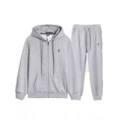 Zipper set in gray with green label