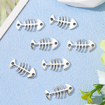 DIY zinc alloy jewelry accessories fish bone thorn connector pendant pendant necklace earrings bracelet accessories materials