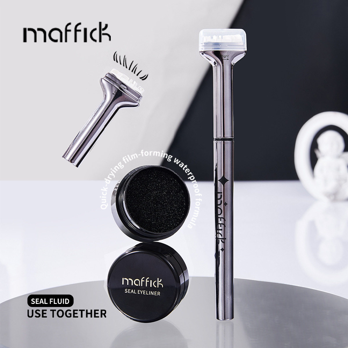 Cross-border lazy person eyelash seal eyeliner waterproof sweat-proof combination does not fade two-in-one beginners convenient