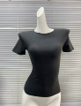 Black/round neck cotton short-sleeved t-shirt [cotton] high quality