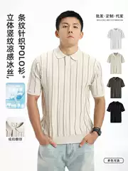 Cross-Border Men's American Premium Polo Shirt Business Casual Old Money Style Men's Turn-Down Collar Top