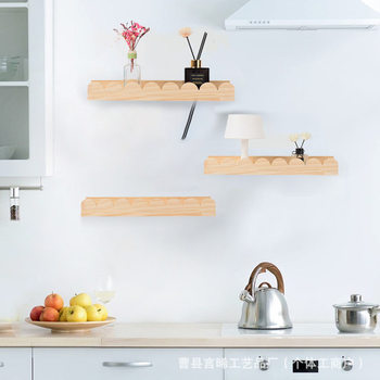 Modern Simple Home Living Room Wooden Storage Rack Wall-Mounted Wall Decoration Rack Ready-Made Lace Solid Wood Storage Rack