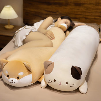 Cat Doll Long Pillow Pillow for Girls to Sleep on the Bed with Legs Folded for Side Sleeping, Boys' Pillow Bedside Cushion
