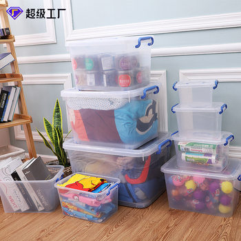 Thickened Transparent Plastic Storage Box, Large Storage Box with Lid, Portable Clothing Storage Box with Wheels