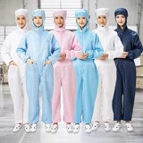 Антистатический цельный костюм с капюшоном фабричная пылезащитная и водонепроницаемая мастерская по очистке пищевых продуктов от пыли, полностью закрывающая синюю защитную одежду