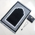 White dot silk bag blanket - black