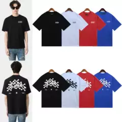 Amiri Men's Short Sleeve T-Shirt | Street Style Classic AMIRI Logo with Bone Print | Unisex Graphic Tee