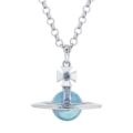 Large three-dimensional 20mm bead necklace-glacier blue