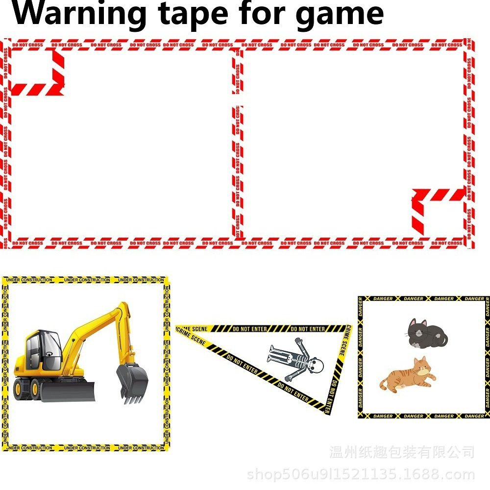 Warning Line and paper tape game hand tear material tape holiday dress up tape factory direct cross-border exclusive