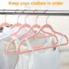 Flocked Clothes Hanger Rose Gold Hook Pink Flocked Clothes Hanger Organizer Seamless Velvet Surface Non-Slip Clothes Hanger Clothes Hanger