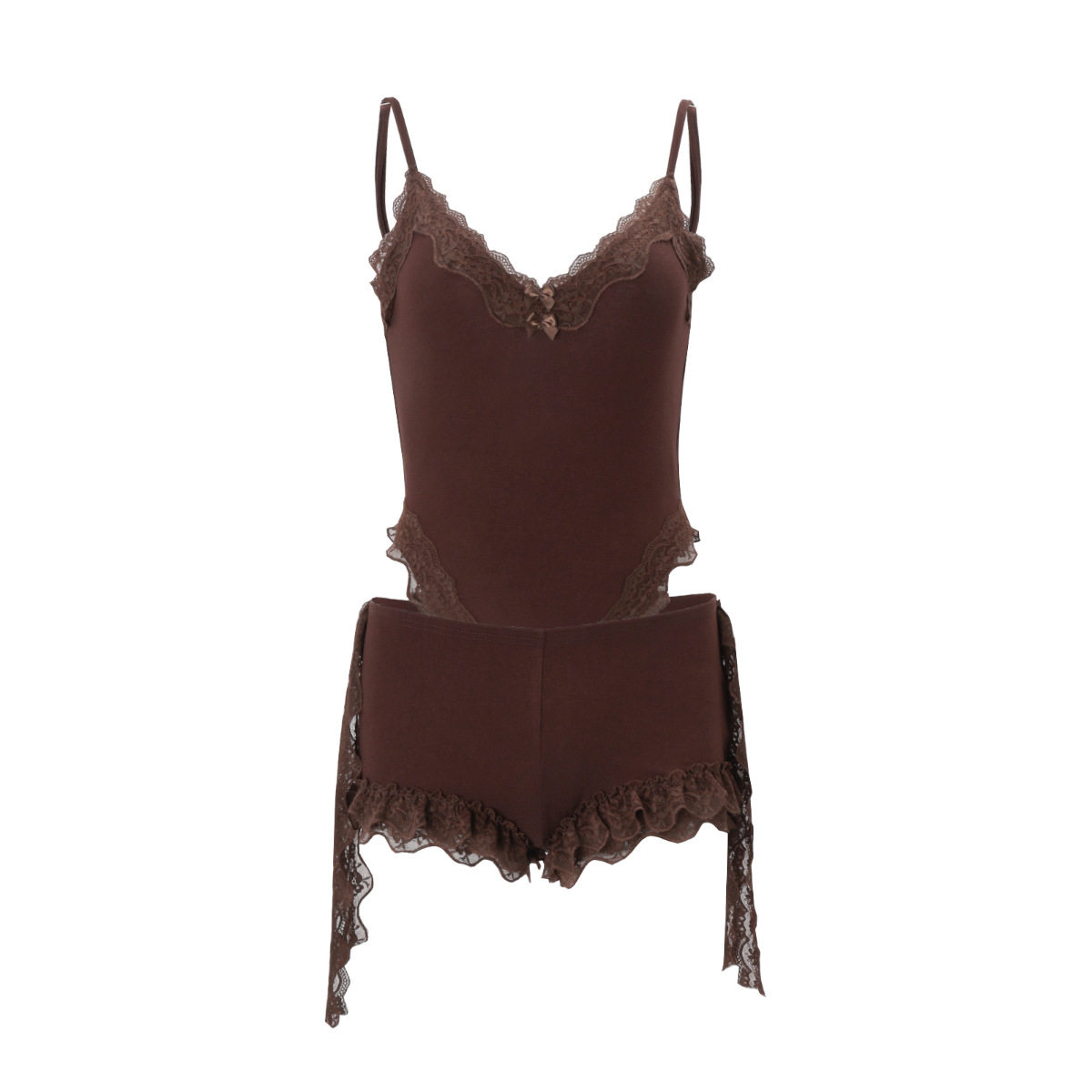 Womens Lace Trim Sexy Cami Romper American Style Spring Collection Trendy Design Wholesale Available