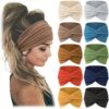 European and American New Women's Widened Headband Yoga Elastic Headband Fitness Running Non-slip Sweat-wicking Headband Headwear