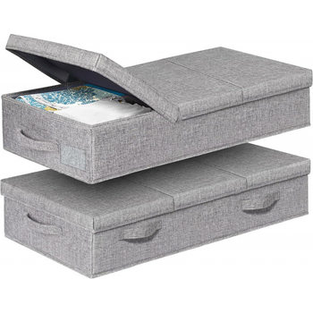 Cross-border Clothes Storage Box Bed Bottom with Lid Foldable Wardrobe Storage Blanket Toy Fabric Storage Box Amazon