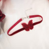 Dark Night Butterfly Collar Necklace Ankora Red Clavicle Chain Temperament Super Fairy Three-dimensional Butterfly Necklace Cross-border Jewelry