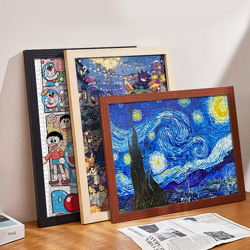 Casual Wooden Puzzle Frame Wholesale Art Oil Painting Frame Photo Frame Empty Frame A4 Can Be Hung or Placed Wooden Commemorative Photo DIY