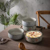 Jixiang Flower Ceramic Large Soup Bowl Straight Body Wide Mouth Noodle Bowl Seafood Soup Bowl Large Ceramic Bowl Household Sweet Soup Bowl