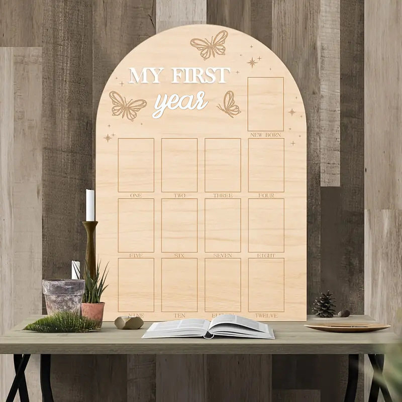 Cross-border Amazon temu for Wooden Baby Memorial Photo Frame Newborn Month Brand Newborn Mileage Photo Frame