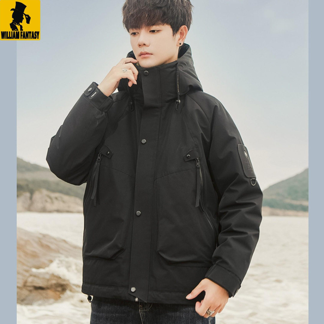 2025 Winter Jacket down Jacket Men's Jacket Three-Proof Fashion Outdoor Warm and Cold-Proof Clothing Trendy Brand Handsome