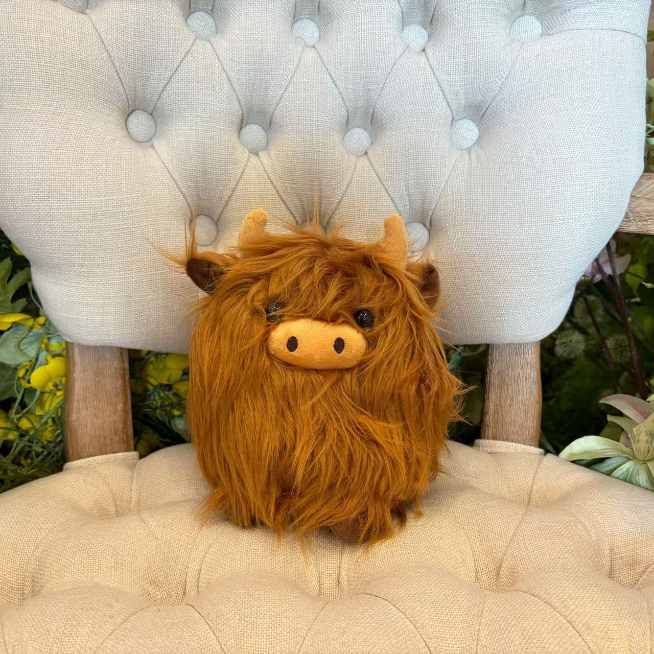 跨境现货长毛牛Highland Cow仿真苏格兰高地牛动物毛绒玩具公仔