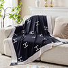 Cross-Border Amazon Woven Blanket Single Blanket Air-Conditioned Blanket Sofa Blanket Nap Blanket H Letter Blanket Aviation Flight Blanket
