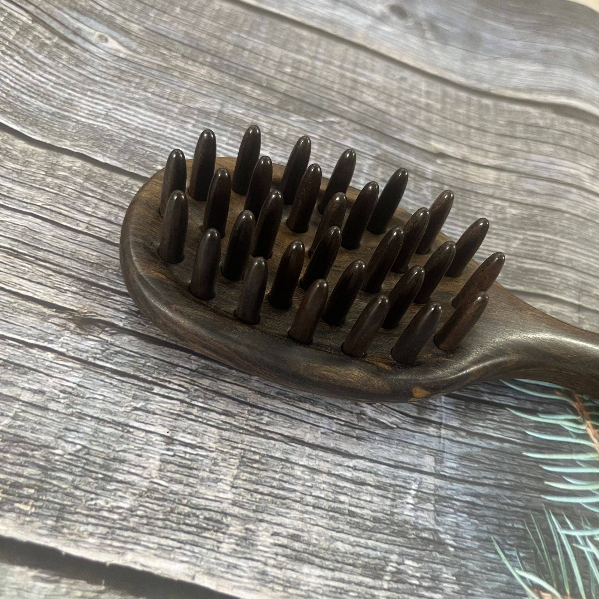 Factory Wholesale Precious Wood Hair Care Meridian Massage Comb Five Elements Brush 32 Nails Full Body Head Comb Meridian Wood Comb