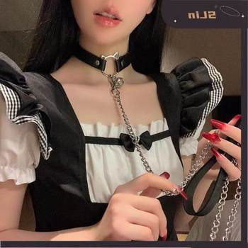 choker high sense bell collar neck strap slender collar sexy clavicle chain neck ring necklace women sm leash