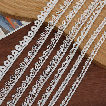 1.1cm Embroidered Lace Trim White Embroidered Lace Trim Accessories Polyester Milk Silk Clothing DIY Bow Hair Accessories