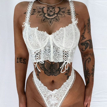 Europe and the United States sexy underwear INS new AliExpress heavy industry exquisite handmade lace stitching two-piece set 3107