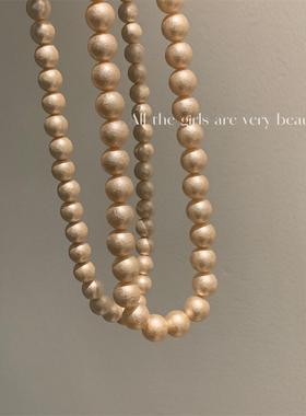 【知偶】法式简约大气棉花珠珍珠项链独特复古锁骨链颈链网红配饰