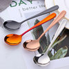 304 Stainless Steel Round Spoon Dessert Spoon Home Breakfast Porridge Eating Spoon Catering Spoon Korean Drinking Spoon Thickeneded