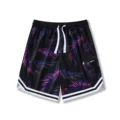 05 NK Embroidered Black with Purple Feathers