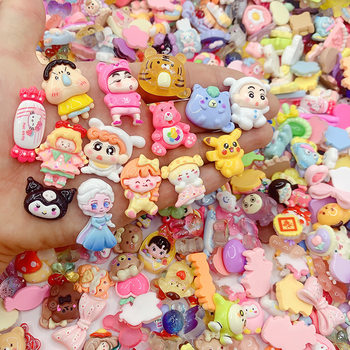 Mixed cartoon wholesale resin accessories diy phone case cream gel hair clip head rope handmade hair clip patch