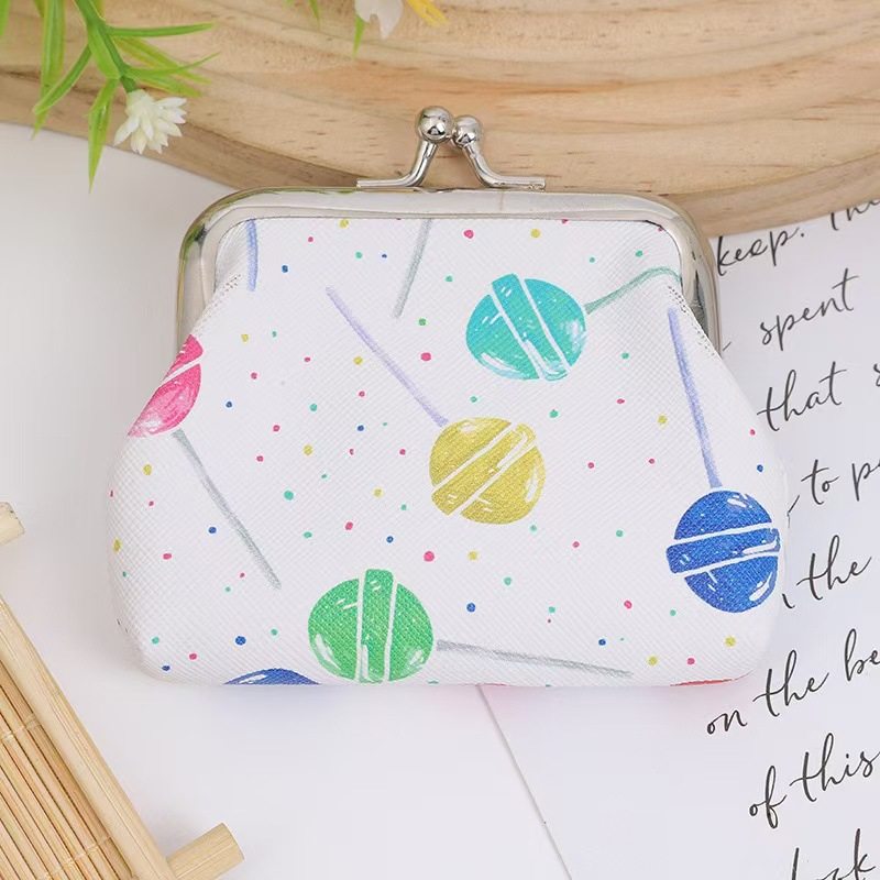 New Cute Ice Cream Print Coin Purse Women's Mini Portable Clutch Bag