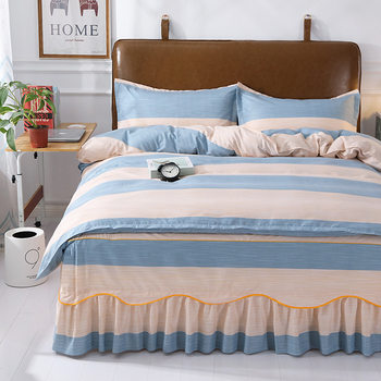 Low Price Wholesale Bed Skirt Four-piece Set Plant Cashmere Three-piece Princess Style Household Korean Style Bedding Hair