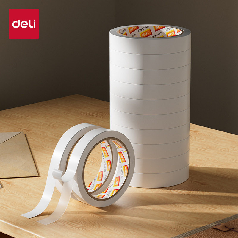 Deli 30402 double-sided adhesive tape 1.8cm * 10y white adhesive double-sided adhesive office supplies stationery