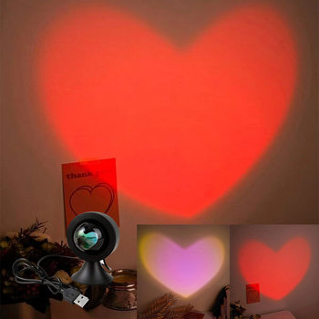2022 sunset lamp love projector night light sunset projection LED table lamp bedroom atmosphere rainbow lamp decorative lamp