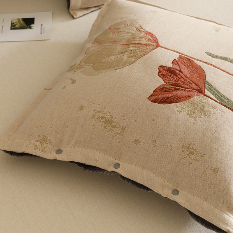 Cross-Border Cotton Gauze Pillow Cushion Removable and Washable Waist Pillow Living Room Bedroom Pure Cotton Square Pillowcase Foreign Trade E-Commerce Wholesale