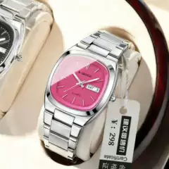 Casual Classic Double Calendar Retro Ins Fashion All-Match Steel Belt Quartz Watch Women's Elegant Watch