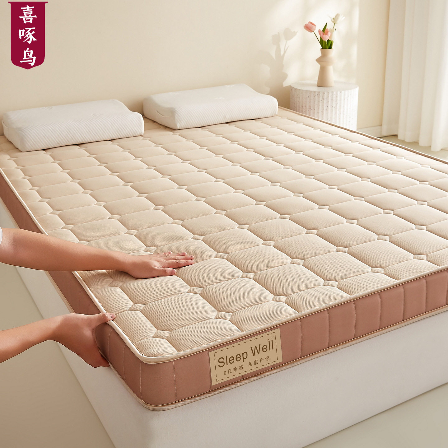 Latex Memory Foam Mattress Topper for Home Bedroom 180X200, Suitable for Rental Apartments, Dormitories, Students, Single Tatami Mat