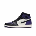Aj1-high top-black and purple toes