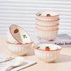 Cute cartoon ceramic strawberry bowl plate suit household soup bowl dish dish tableware combination gift wholesale