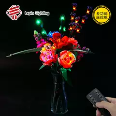 LP building block lighting compatible with Lego 10280 bouquet assembled building block everlasting flower ornaments remote control LED lighting
