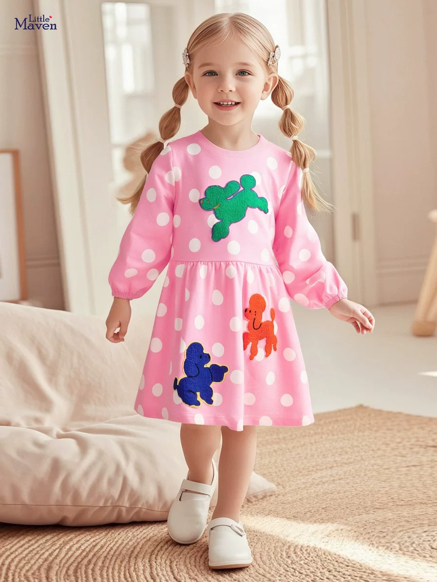 [Style] Children's Clothing, New Autumn Kids' Dress, Cute Applique Cotton Kids' Dress